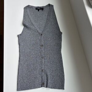 Theory Charcoal Heather Knit Vest